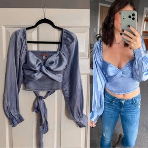 Urban Outfitters Maya Blue Silk Top